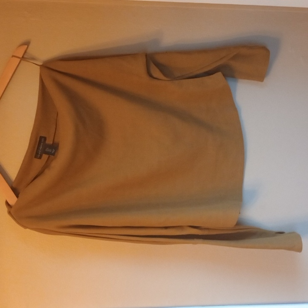 House of Harlow 1960 Army Green Boat neck Long Sleeve Waffle Knit Top Size L